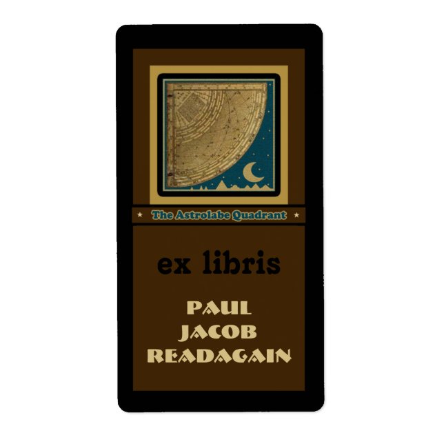 Etiqueta Placa de biblioteca do quadrante astrolábico (Frente)