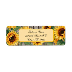 Etiqueta Placa de Cinzas Rustic Sunflower & Weathered