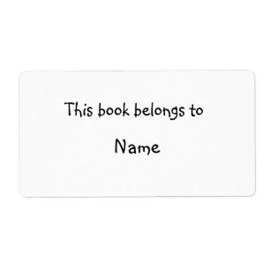 Etiqueta Placa de livro - branco simples