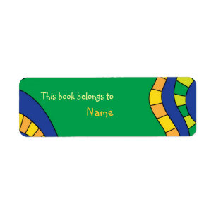 Etiqueta Placa de livro com formas abstratas modernas