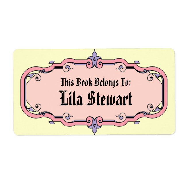 Etiqueta Placa de Livro Enquadrada Elegante (Frente)