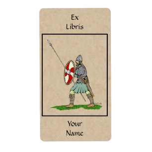 Etiqueta Placa do Guerreiro Medieval Inglês/Saxão