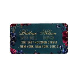 Etiqueta Placa RSVP de Toneladas de Teal Bordeaux Sapphire