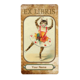 Etiqueta Placas para livros de dança de gatos