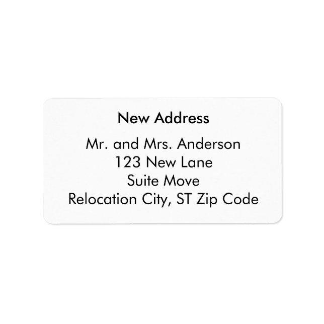 Etiqueta Plain and Simple New Address Labels (Frente)