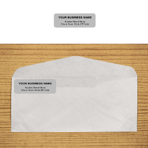 Etiqueta Plain Texts Gray Business Return Address Label