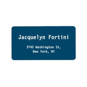 Etiqueta Planície Azul Elegante Moderno Minimalista Simples