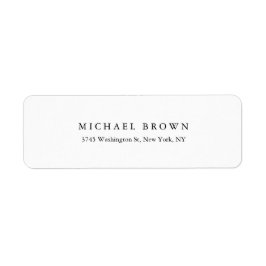 Etiqueta Planície Elegante Clássica Única Branca Preta
