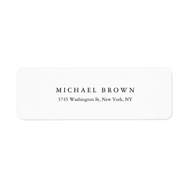 Etiqueta Planície Elegante Clássica Única Branca Preta (Frente)