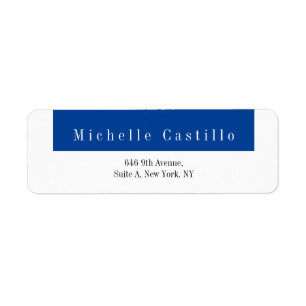 Etiqueta Planície Minimalista Azul-Elegante Moderno