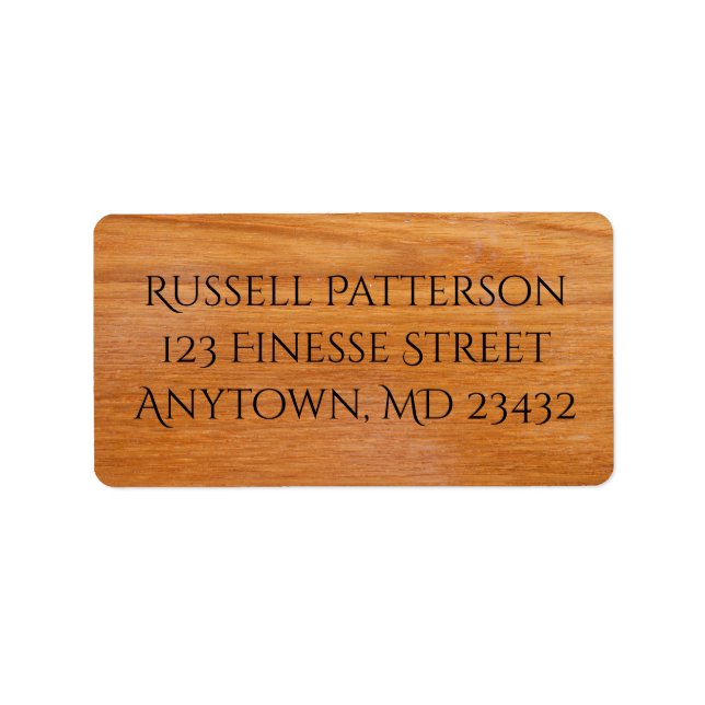 Etiqueta Planks de Madeira (Frente)