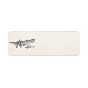Etiqueta Plano velho retro do suporte do avião da hélice