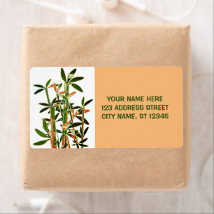 Etiqueta Plantas de Bambu Sortudas Chinesas. personalizadas