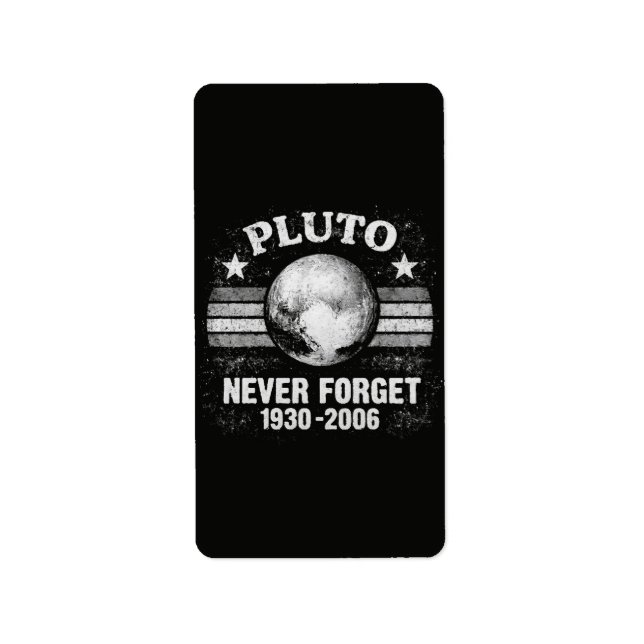 Etiqueta Plutão Nunca Esqueça (Frente)