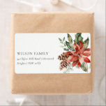 Etiqueta Poinsettia Bunch Merry Christmas Pine Endereço<br><div class="desc">Se precisar de mais alguma personalização,  por favor,  sinta-se à vontade para me enviar uma mensagem em yellowfebstudio@gmail.com.</div>