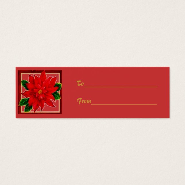 Etiqueta Poinsettia Gift (Frente)