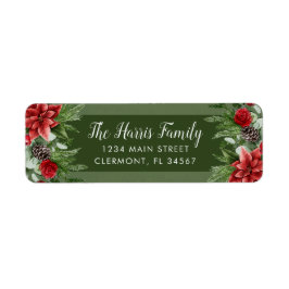 Etiqueta Poinsettia Pinecone Green Spruce