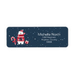 Etiqueta Polar Bear Christmas ID851<br><div class="desc">Esta etiqueta de endereço de Natal esbranquiçada apresenta um fundo azul escuro tocado com um urso polar vermelho e branco com presentes e cana doce. Adicione seu nome e endereço usando o modelo fornecido. Procure ID851 para ver todos os produtos de coordenação para este design.</div>