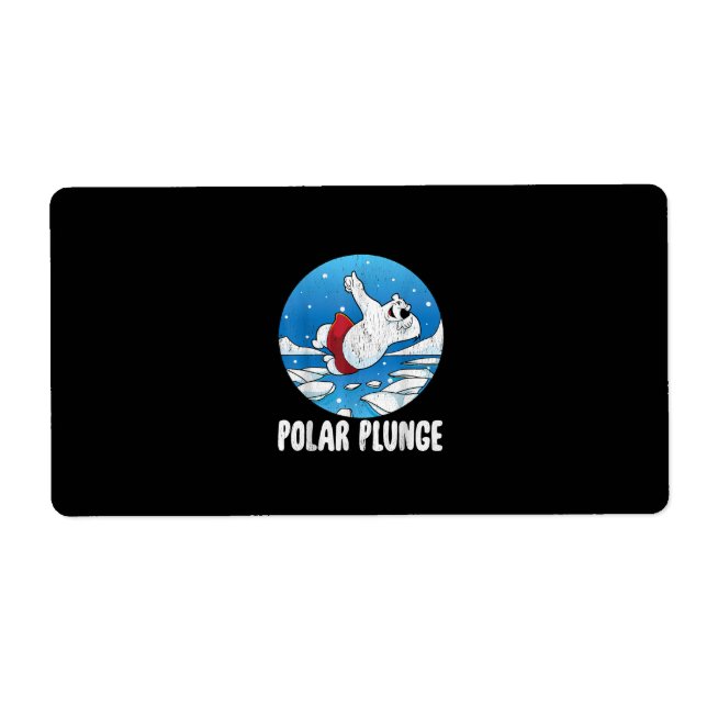 Etiqueta Polar Plunge Ice Salta Urso Polar Natação de inver (Frente)