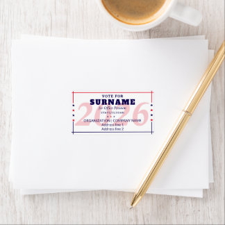 Etiqueta Political Election Custom Campaign Candidate Name