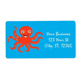 Etiqueta Polvo Trovão de Octopus Cortado Vermelho Sorrente