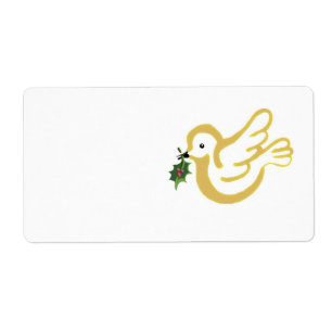 Etiqueta Pomba da paz do Natal