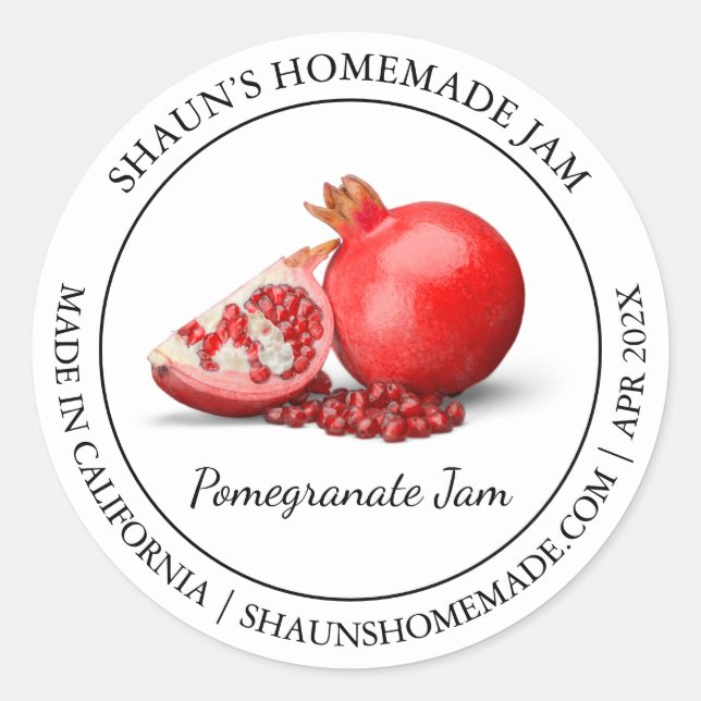 Etiqueta Pomegranate Jam Modern (Frente)