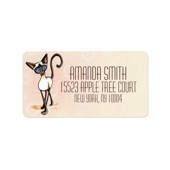 Etiqueta Ponto de foca siamês Crosswalk Off-Leash Art™ Rosa (Frente)