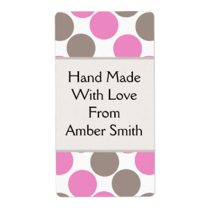 Etiqueta Pontos Castanhos E Rosa