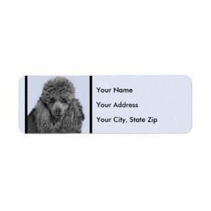 Etiqueta Poodle Painting Miniature Toy Black