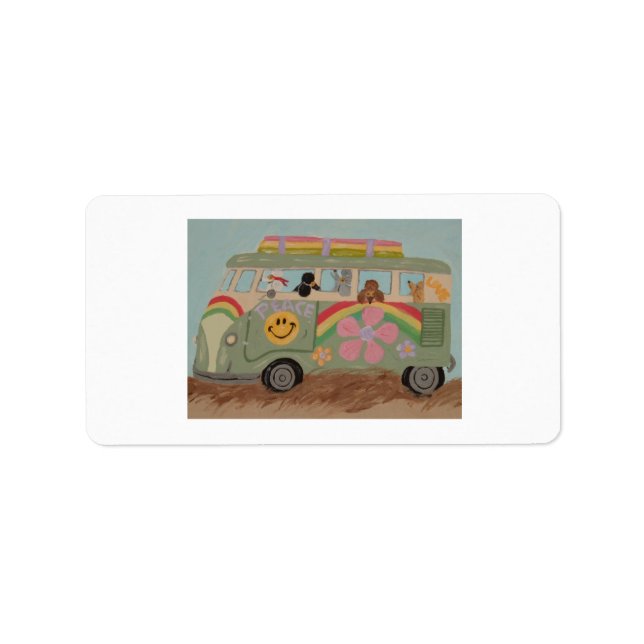 Etiqueta Poodles na Van Hippie (Frente)