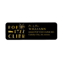 Pop Fizz Clink Tipografia Dourada Réveillon