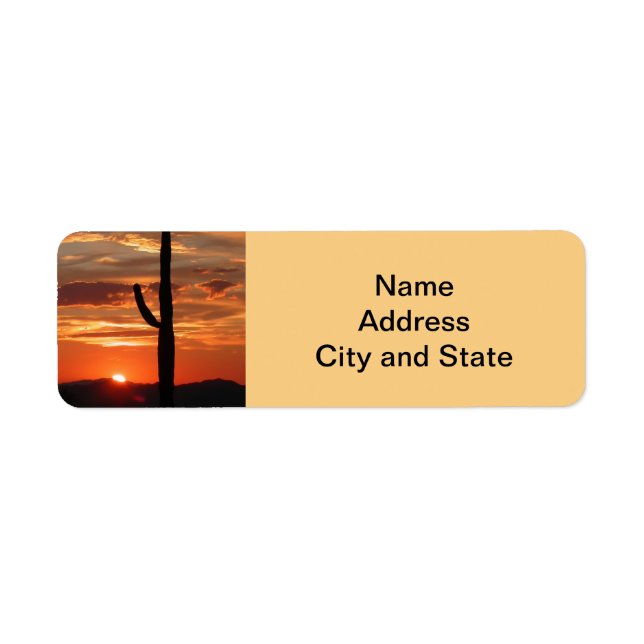 Etiqueta pôr do sol da paisagem arizona (Frente)