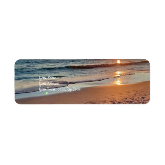Etiqueta Pôr do sol na praia costeira oceânica