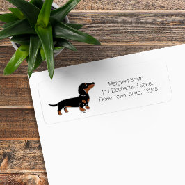 Etiqueta Posicionamento de Black e Tan Dachshund