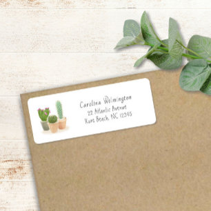 Etiqueta Potes De Flores De Cactus Aquecidos Sucultivos Flo