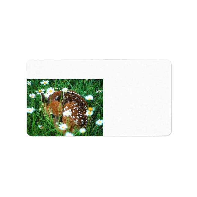 Etiqueta pouso de fawn nas flores (Frente)