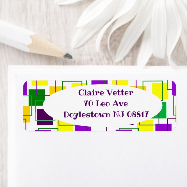 Etiqueta Praças e contornos de Mardi Gras (Insitu)