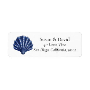 Etiqueta praia Costeira Personalizada da Seashell