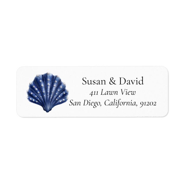 Etiqueta praia Costeira Personalizada da Seashell (Frente)