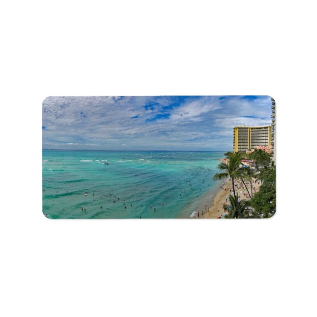 Etiqueta Praia de Waikiki (Frente)