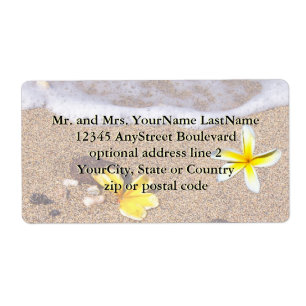 Etiqueta Praia tropical do Plumeria