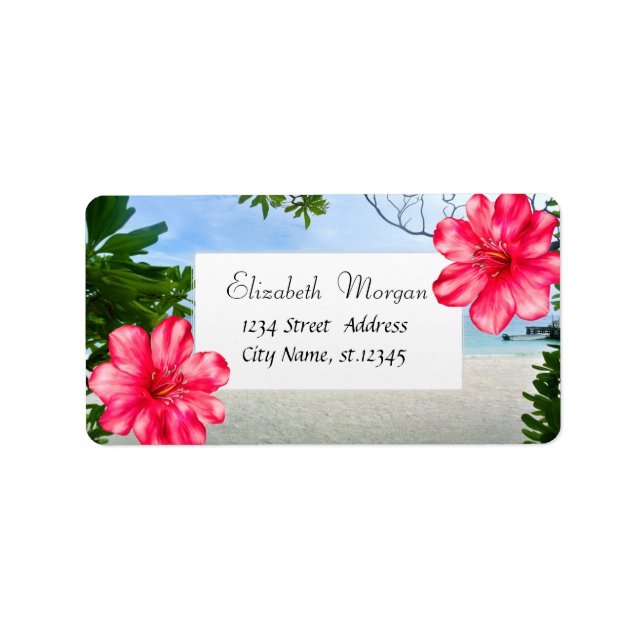 Etiqueta Praia Tropical Moderna, Hibiscus (Frente)