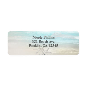 Etiqueta Praia White Starfish Elegante Convite de Verão