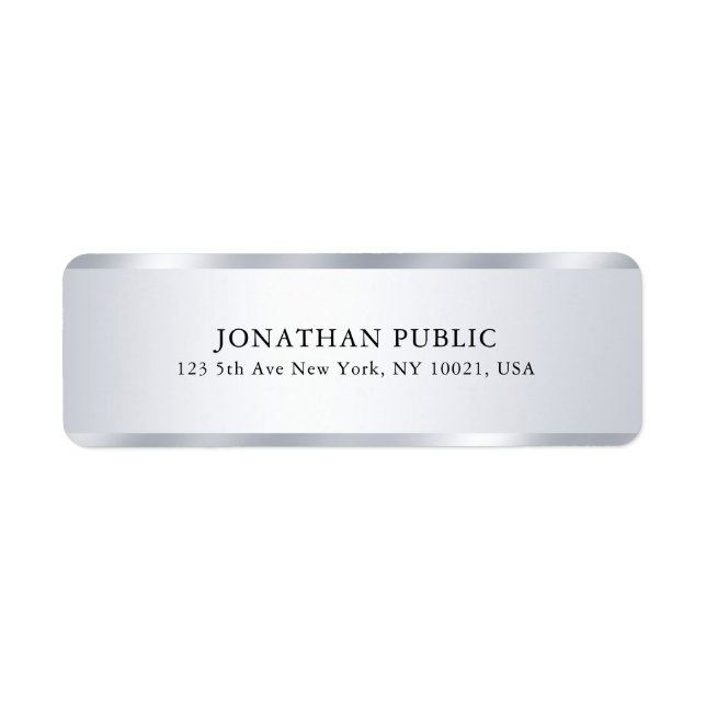 Etiqueta Prata elegante personalizada parece Modelo simples (Frente)
