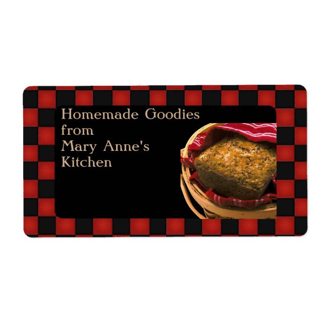 Etiqueta Presente de comida da sua cozinha personalizada (Frente)