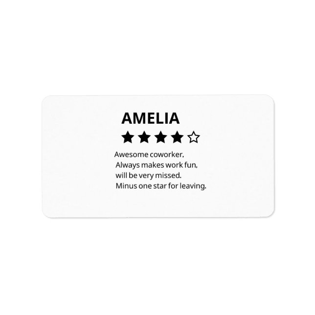 Etiqueta Presente de despedida personalizado - Funny 4 Star (Frente)