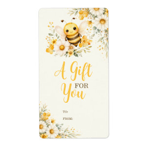 Etiqueta Presente Floral Bee Daisy Para Você Xadrez