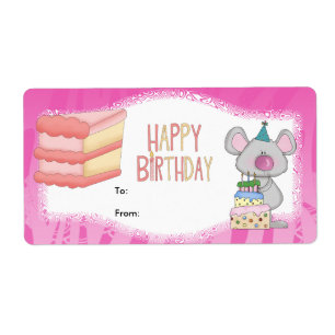 Etiqueta Presente Infantil Aniversário Rosa