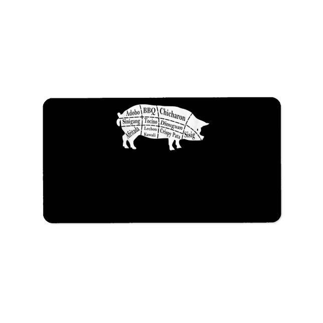 Etiqueta Presente para Comidas de peças de porcas CHURRASCO (Frente)